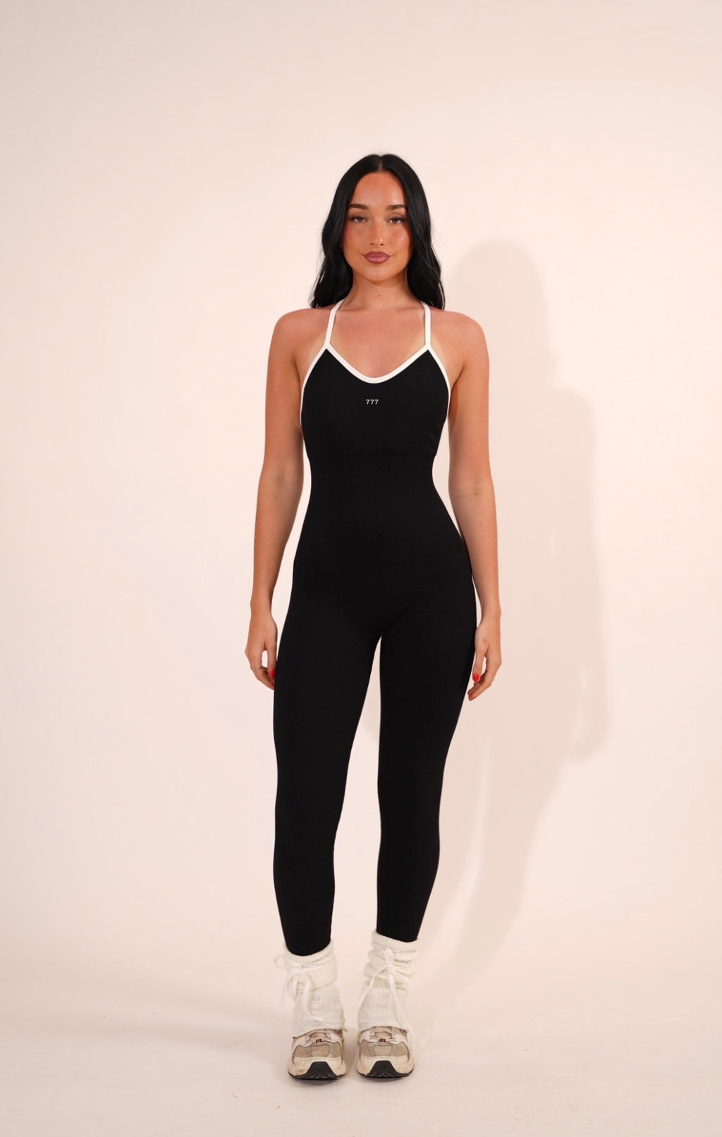 777 Jumpsuit V-cut Black